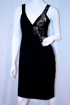 CHETTA B Sunhee BEADED Side Zip DRESS Black 4 $125 NWT FREE SHIPPING - $62.34