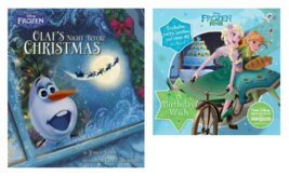 Lot of 2 Disney Frozen Books Olafs Night Before Christmas w/CD &amp; A Birthday Wish - £6.66 GBP