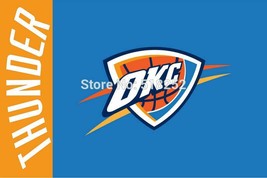 Oklahoma City Thunder Flag 3x5ft Banner Polyester Basketball thunder001 - £15.78 GBP