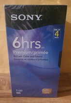 4pk Sony 6Hr Blank High Quality VHS Tapes PREMIUM GRADE T-120VR SEALED - £17.89 GBP