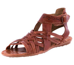 Womens Authentic Mexican Huaraches Sandals Cognac Real Leather Ankle Buckle #204 - £27.93 GBP