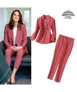 Royal Duchess Kate Double-breasted Blazer &amp; Slim-leg Cropped Trousers 2-... - $178.34 CAD