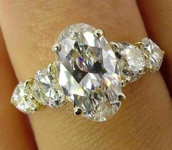6ct Künstlicher Diamant Solitaire Ring 14k Gelb Vergoldet Herz Form Akzent Ring - £104.83 GBP