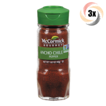 3x Shakers McCormick Gourmet Ancho Chile Pepper Seasoning | Non GMO | 1.62oz - £23.69 GBP