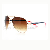 USA American Flag Patriotic Unisex Pilot Sunglasses UV Protection - £8.75 GBP