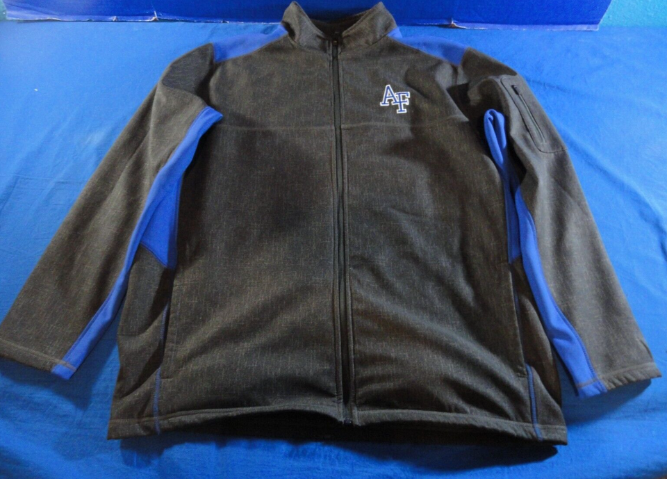 COLOESSEUM DARK GRAY BLUE FULL ZIP UP USAF AIR FORCE FLEECE LINED JACKET XL - $29.30