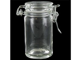 3 1/4&quot; tall Clear Glass JAR FLIP cLaMp LID wire bail top closure Bale 1/... - £14.74 GBP