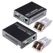 A Pair Of 1.25G/S Bidi Gigabit Multi-Mode Fiber Ethernet Media Converter With 2P - £83.69 GBP