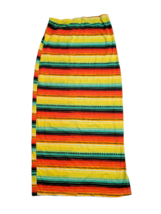 Rouge Collection Womens 2X Colorful Tie Dye Maxi Skirt Side Slit Stretch - $18.70