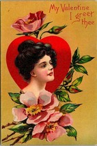 Vintage Postcard Valentine&#39;s Day My Valentine I Greet Thee - £14.88 GBP