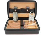 Cedar Wood Travel Portable Leather Cigar Humidor Case with Humidifier, B... - $64.18