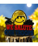 Vtg Walmart Salute Our Troops Tack Pin Smile Face Enameled Lapel Hat Hog... - $178.59 MXN