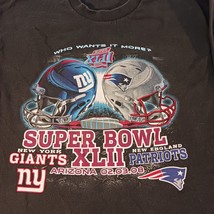 NFL Super Bowl XLII Giants Vs Patriots 2008 Men's Black Cotton T-Shirt Size XL image 3