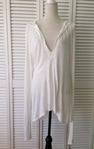 New A Tee Squared Ivory Linen Hooded Long Sleeves Beach Cover Up (Size 4/XL) - £19.48 GBP