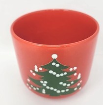 Waechtersbach Germany 4.5&quot; Red Pottery Christmas Tree Ice Bucket Planter U253 - £31.45 GBP
