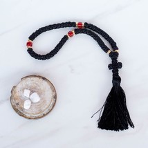 50 Knots black prayer rope with red beads Orthodox Christian Brojanica Present - £19.21 GBP