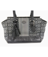 COACH Women&#39;s Black Handbag Purse Canvas and Leather 8&quot; x 11&quot; - £31.43 GBP