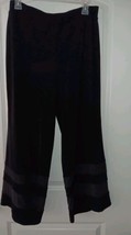 NWT Chico&#39;s Travelers Mesh Trim Crop Pants Size 1 (M) Black Knit  - $27.76