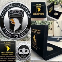 U.S. Army 101st Airborne Division Jump Wing School Challenge Coin W Velvet Case - £20.64 GBP