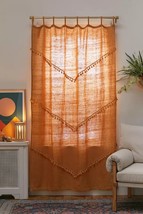 Washed Cotton Fringed Window Curtain Cafe Curtains Eco Friendly Shower Curtain - £27.27 GBP+