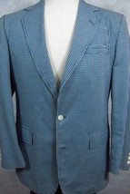 NEW Brooks Brothers Blue Gingham Check Cotton Sport Coat Blazer 40L Made... - $206.99