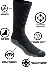 Dickies DRI-TECH Performance Work Socks SWEAT-FIGHTING Black Size 12-15 1 Pair - £5.71 GBP