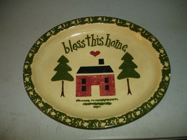 Bless This Home - Crab Apple Creek Countryware Plate 9.25&quot; x 7.75&quot; OH Rustic - £9.48 GBP
