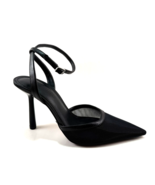 Steve Madden Alliance Black Mesh Stiletto Pointed Toe Ankle Strap Pump - $89.10