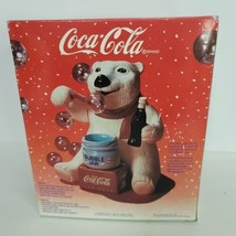 Vintage 1996 Coca Cola Bubble Blowing Polar Bear Christmas Ornament Decoration - £31.06 GBP