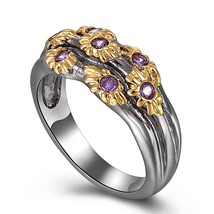 DreamCarnival 1989 Neo-Gothic Rings Women Wedding Band Golden Color Flow... - $22.71
