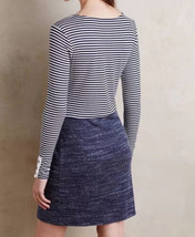 NEW Anthropologie Mixed Stripe Dress LARGE Blue Motif Dolan Left Coast Womens - £35.85 GBP
