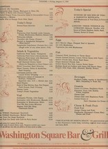 Washington Square Bar &amp; Grill Menu Powell Street San Francisco California 1984 - £53.81 GBP