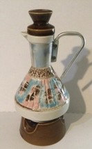  C. Miller 1957 Coffee Carafe Decanter On Stand Ceramic/ Metal Blue Pink MCM - $46.75