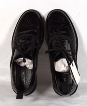 Zara Man Wingtip Dress Black Leather Trim Shoes 10 US w Thick Shoe Lace NWT - £71.22 GBP
