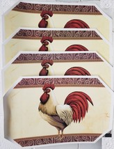 Set Of 4 Same Kitchen Vinyl Non Clear Placemats(18&quot;x12&quot;)ROOSTER With Red Tail,Bh - £13.28 GBP