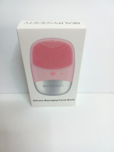 Beauty Society Silicone Massaging Facial Brush Rechargeable Pink Silver ... - $18.69
