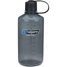 Nalgene Sustain 32oz Narrow Mouth Bottle (Gray w/ Black Cap) Recycled Reusable - £12.32 GBP