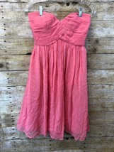 Donna Morgan Strapless Pink Semiformal Dress 100% Silk Size 2, Pre-Owned - £8.97 GBP