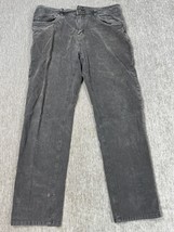 Prana Pants Mens 34x30 Gray Slim Fit Corduroy Organic Cotton Stretch Casual - $15.83