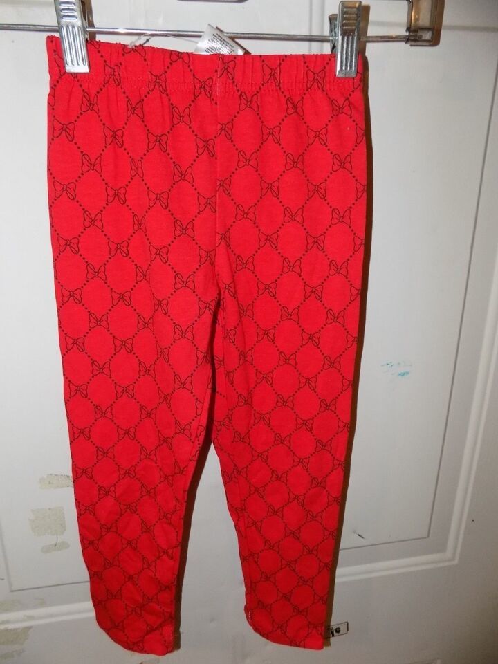 Disney Minnie Mouse Bow Print Red Leggings Size 5/6 Girl's NWOT - $13.14