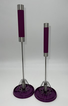 Cook’s Essentials Large and Small Whisk Set Purple Stands Stainless Mixer Wisk - £15.17 GBP