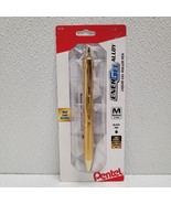 Pentel EnerGel Alloy Retractable Gel Roller Pen Gold Barrel Black Ink - $18.21 CAD