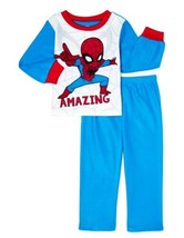 SPIDER MAN Size 3T, Flame-Resistant 2 Piece Set Sleepwear Fleece Pajamas - £19.98 GBP