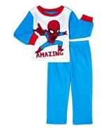 SPIDER MAN Size 3T, Flame-Resistant 2 Piece Set Sleepwear Fleece Pajamas - £19.61 GBP