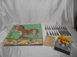 Old Vtg 1941 WHITMAN PUBLISHING DONKEY PARTY GAMES #4108 PIN THE TAIL ON... - $19.79