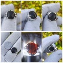 Natural Black Yemeni Agate With Silver Goat Claw Ring - $103.60