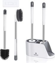 2 Way Toilet Brush with Ventilated Holder Silicone and Bristle Brushes f... - £22.44 GBP