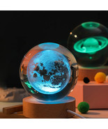 Moon Crystal Ball Night Light, 3D  Planet Lamp, Crystal Ball, Astronomy ... - £16.33 GBP