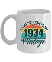 Vintage 1934 Mug Limited Edition 90 Year Old Retro Sunset Mug 90th Birthday Gift - £11.83 GBP