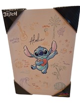 Disney Lilo &amp; STITCH Aloha Heart Chill Vibes 7.5&quot; x 10.5&quot; Canvas Print NEW - £14.84 GBP
